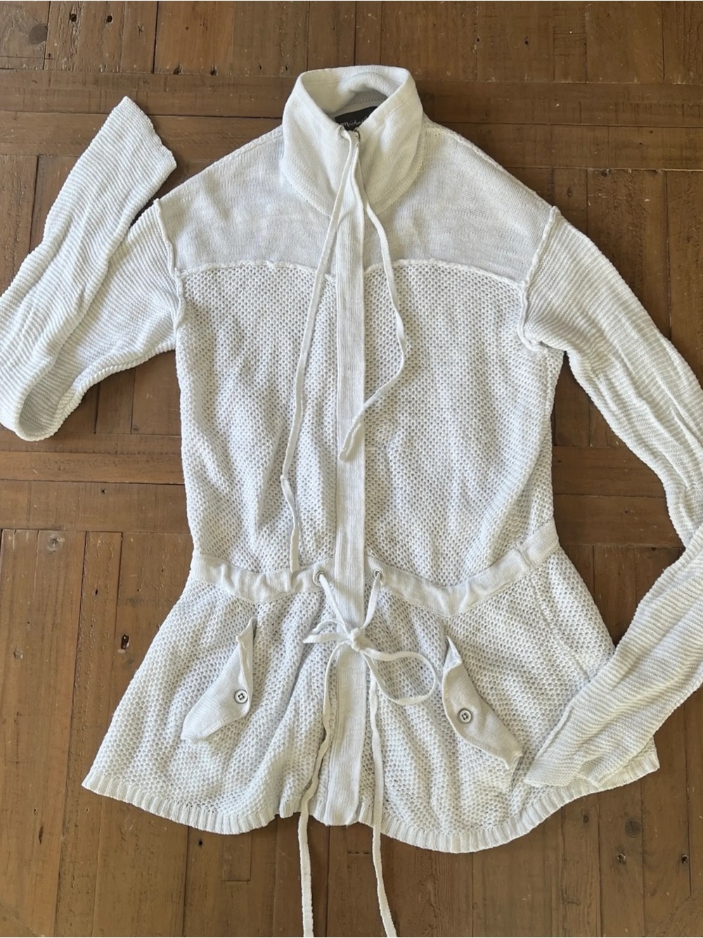 Michael Stars Cream Knit Open Weave Cardigan